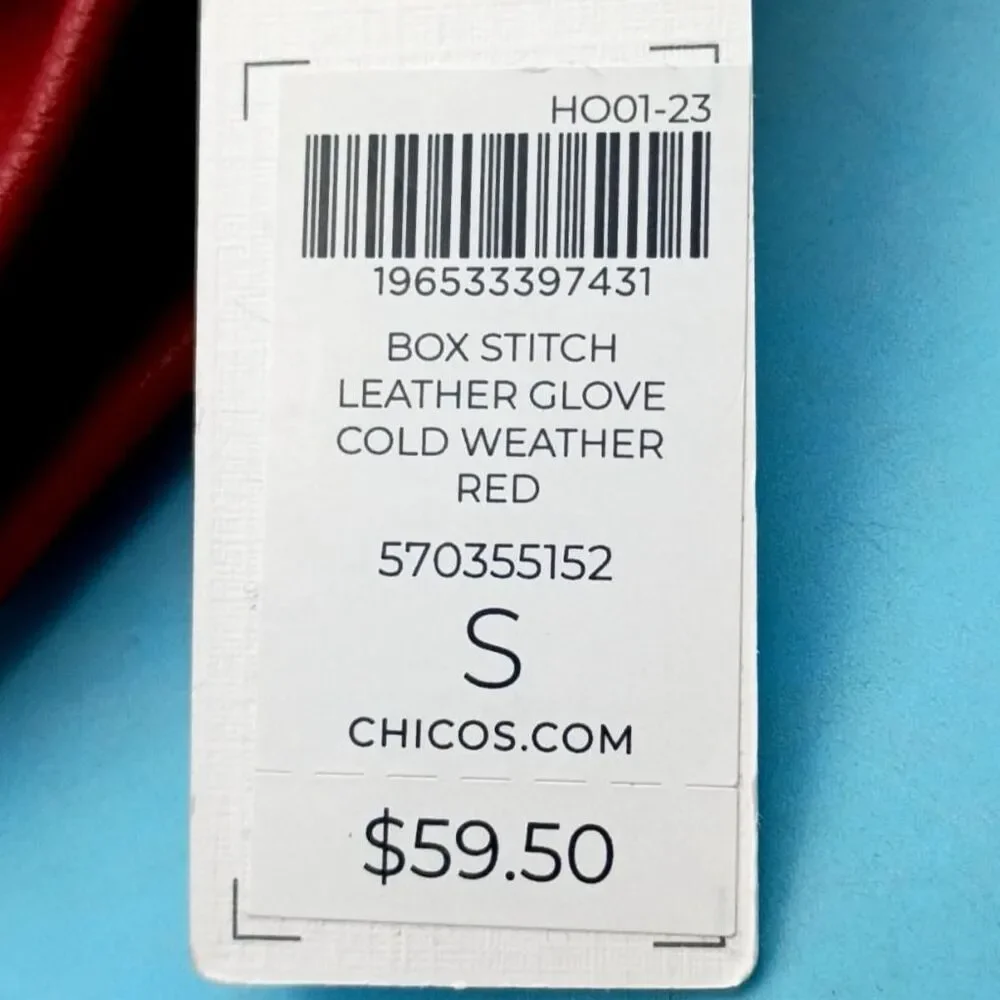 Chico's Red Leather Gloves - Size Small - NWT